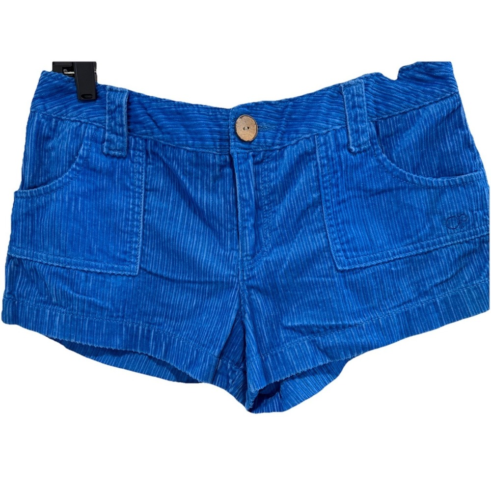 OP Ocean Pacific Women's Sz 13 Shorts Corduroy Shortie Blue Y2K‎ Wide Wale Surf